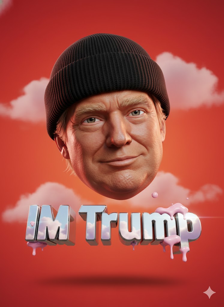 Hyper-Stylized 3D Head Portrait with Chrome Typography