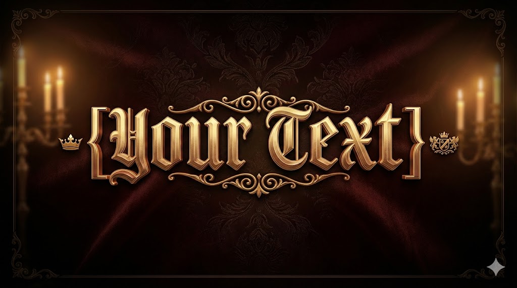 Ornate Royal Gothic Gold Text – Luxury Medieval Blackletter