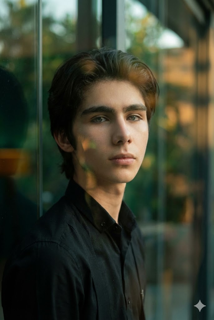 Identity-Preserved Reflective Glass Portrait